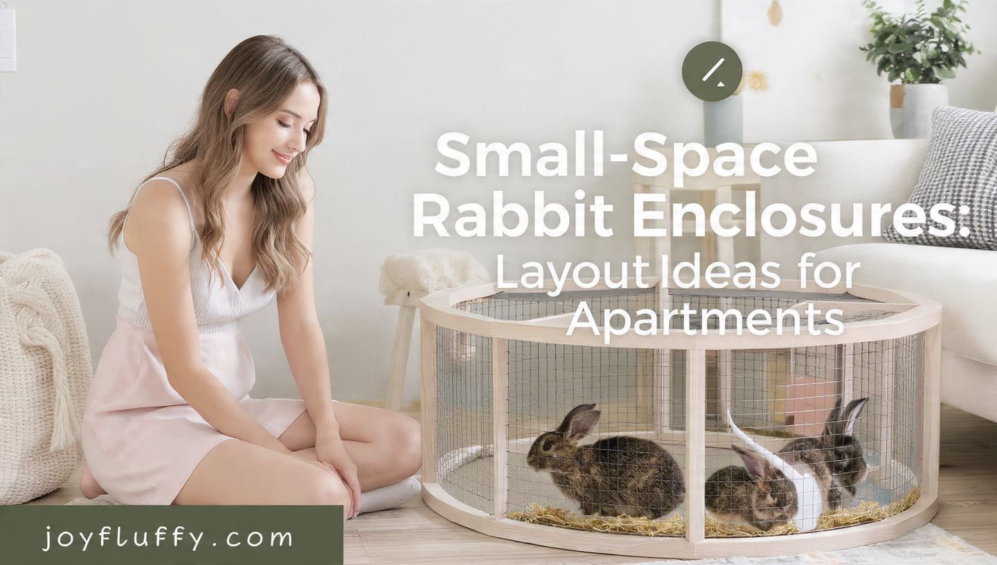Small-space rabbit enclosure layout idea inside an apartment living room.